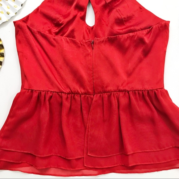 Bebe Red Silk Halter Top - Picture 4 of 8